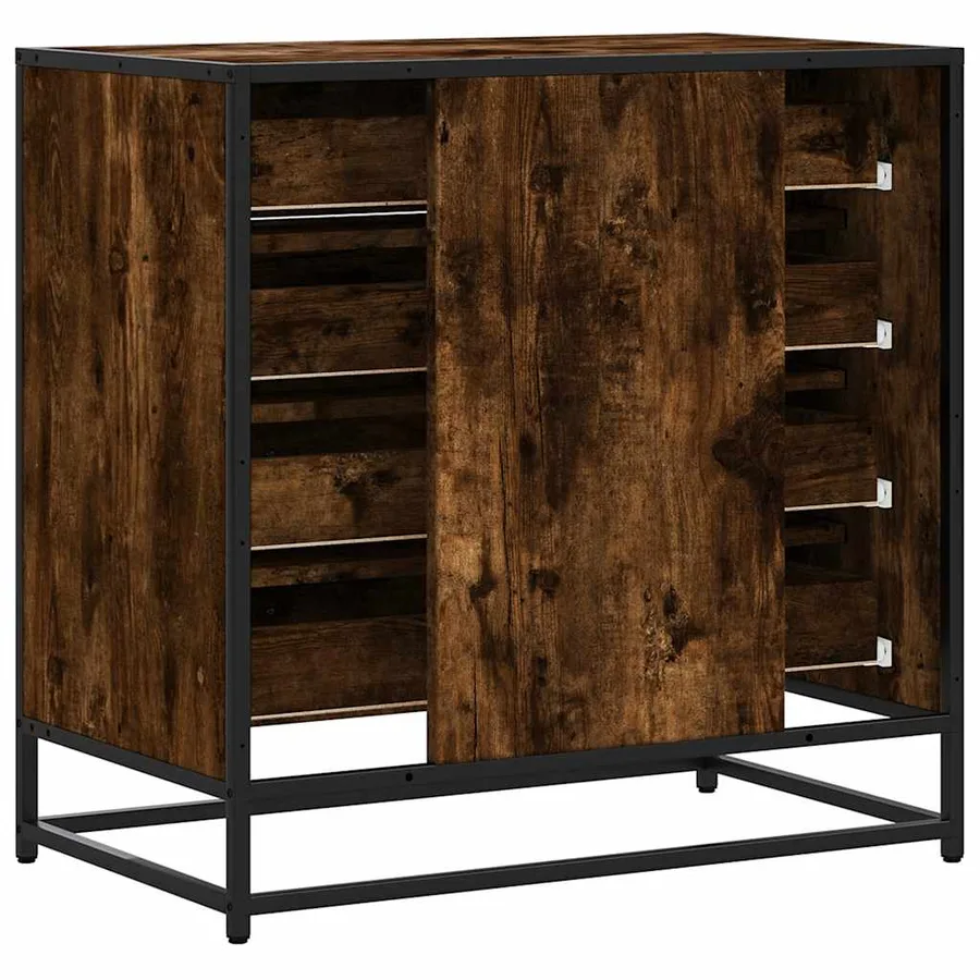 Commode chêne fumé 70x41x70 cm bois d'ingénierie - 7