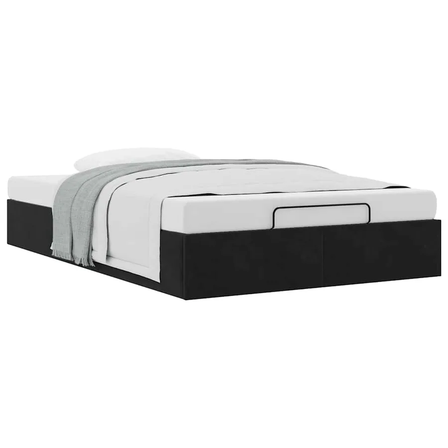 Cadre de lit ottoman sans matelas noir 120x200 cm velours - 5