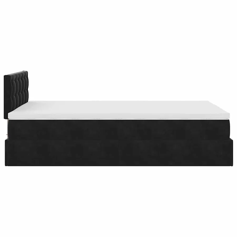 Cadre de lit ottoman avec matelas noir 120x200 cm velours - 10