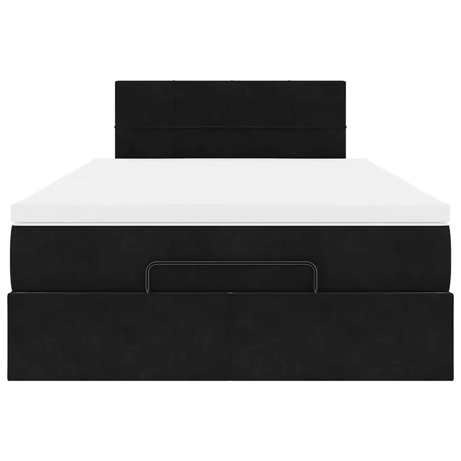 Cadre de lit ottoman avec matelas noir 120x200 cm velours - 6