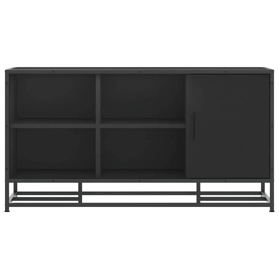 Banc à chaussures noir 100x40x53,5cm bois d'ingénierie et métal - 4