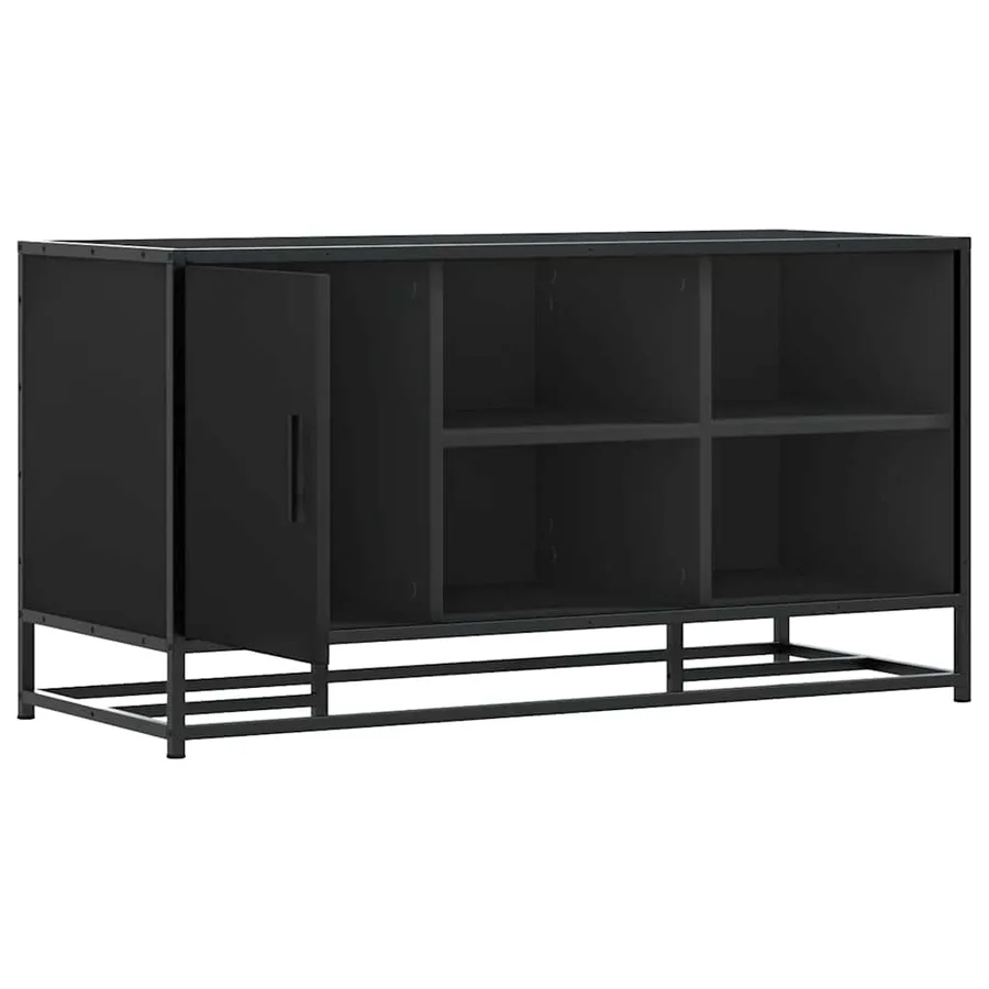 Banc à chaussures noir 100x40x53,5cm bois d'ingénierie et métal - 6