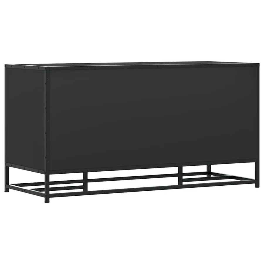 Banc à chaussures noir 100x40x53,5cm bois d'ingénierie et métal - 8