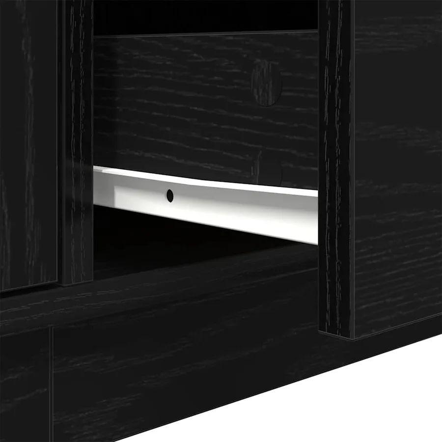 Meuble TV avec lumières LED chêne noir 193,5x41x50 cm - 12