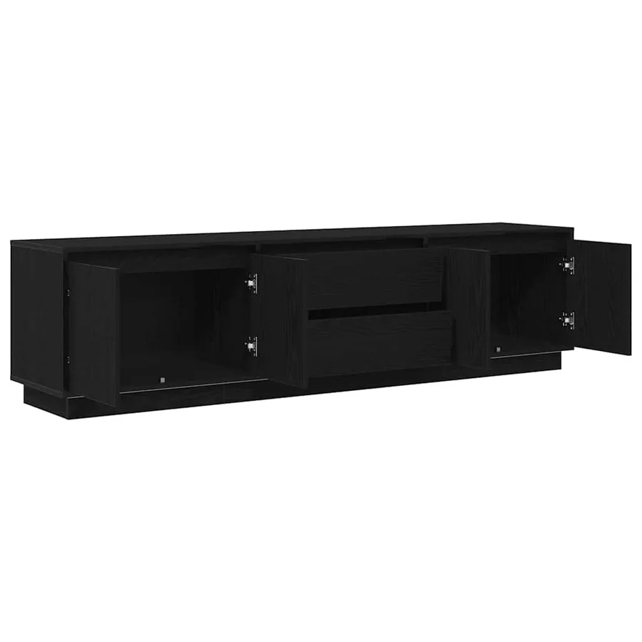 Meuble TV avec lumières LED chêne noir 193,5x41x50 cm - 6