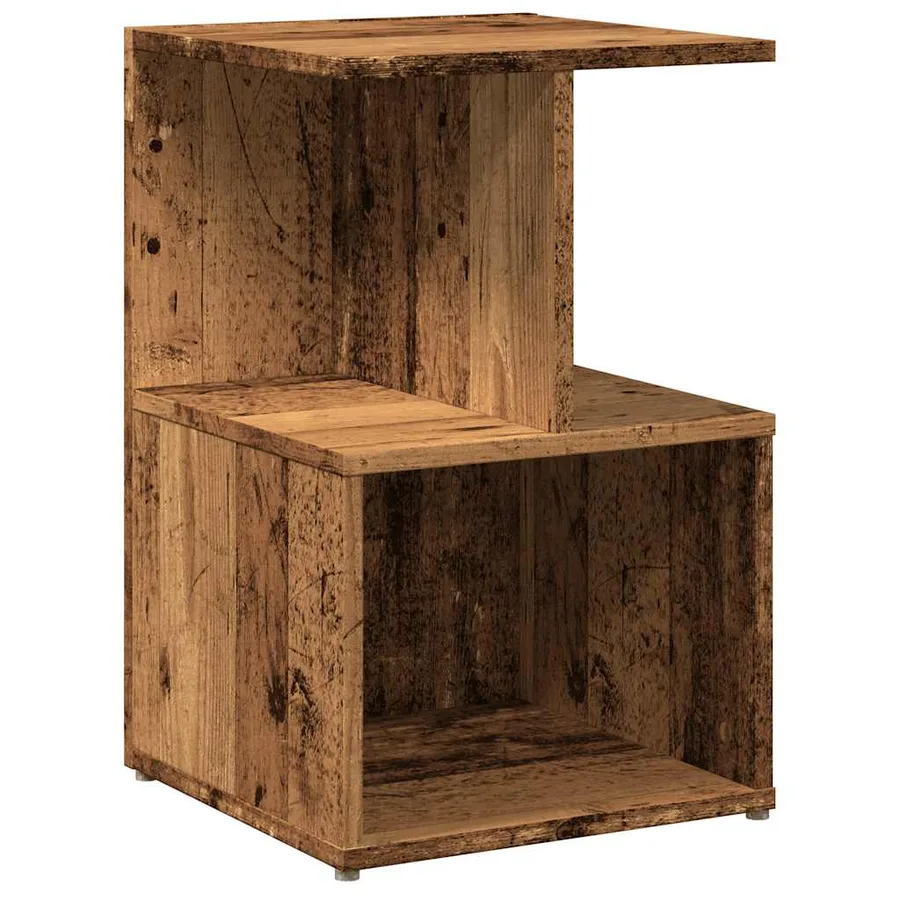 Table de chevet vieux bois 35x35x55 cm bois d'ingénierie - 2