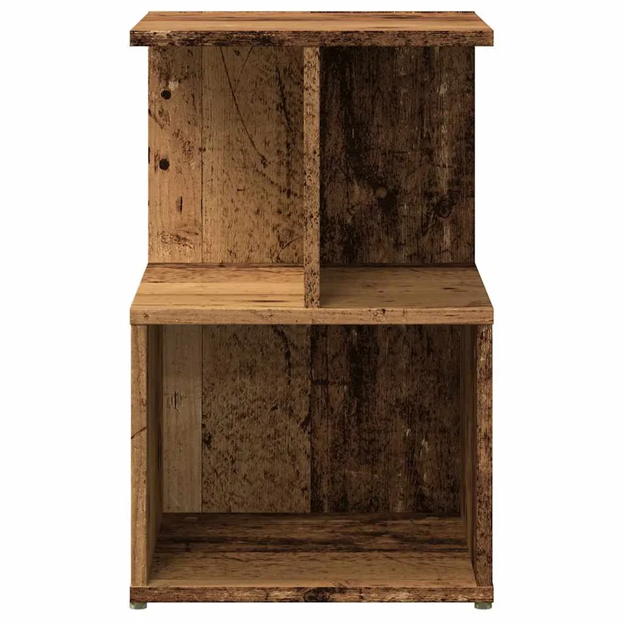 Table de chevet vieux bois 35x35x55 cm bois d'ingénierie - 5