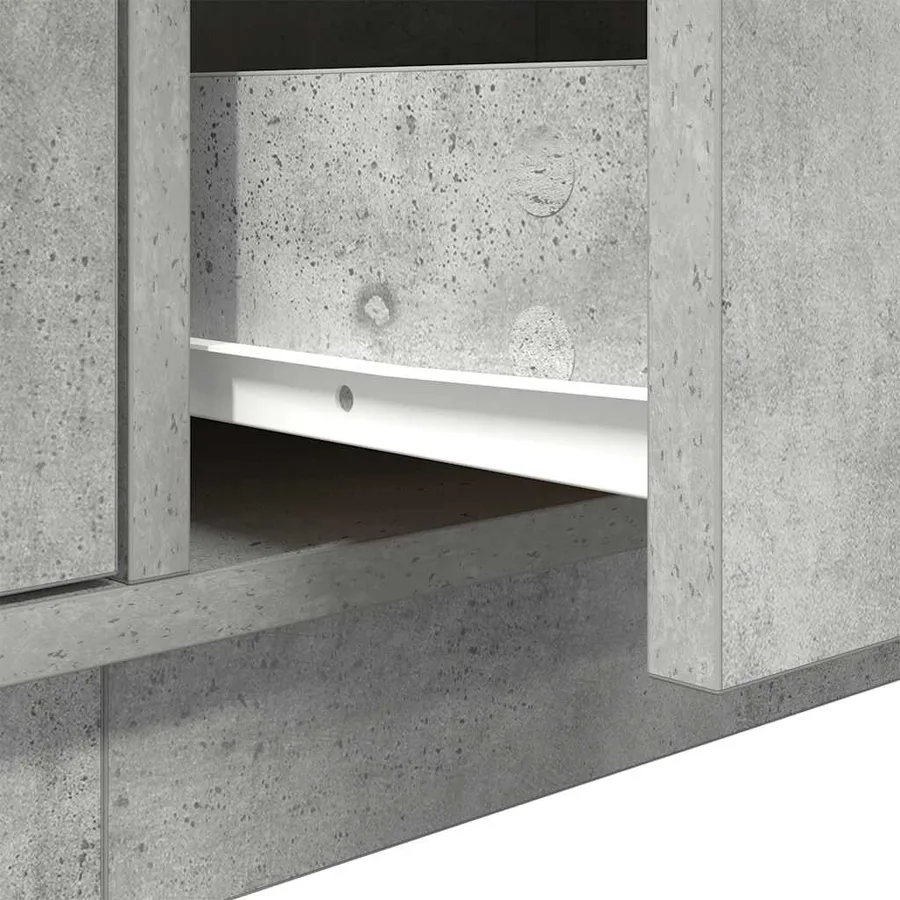 Meuble TV avec lumières LED gris béton 160,5x41x50 cm - 12
