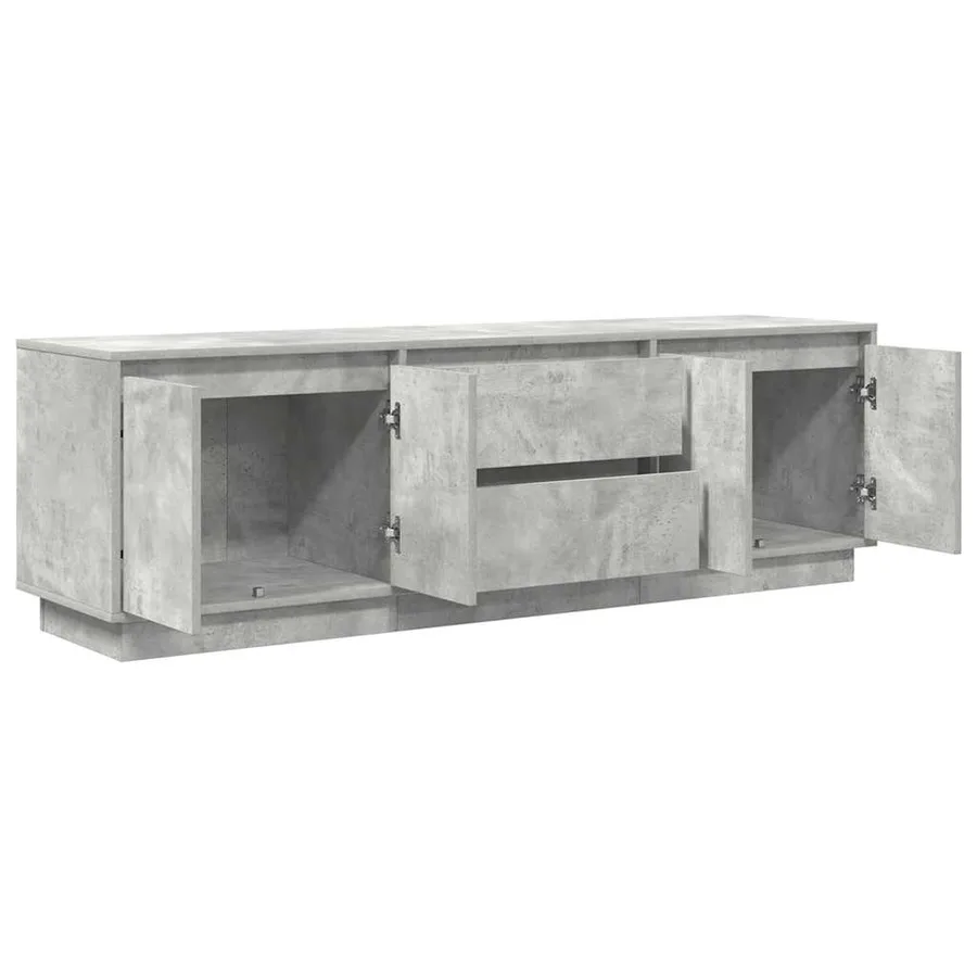 Meuble TV avec lumières LED gris béton 160,5x41x50 cm - 6
