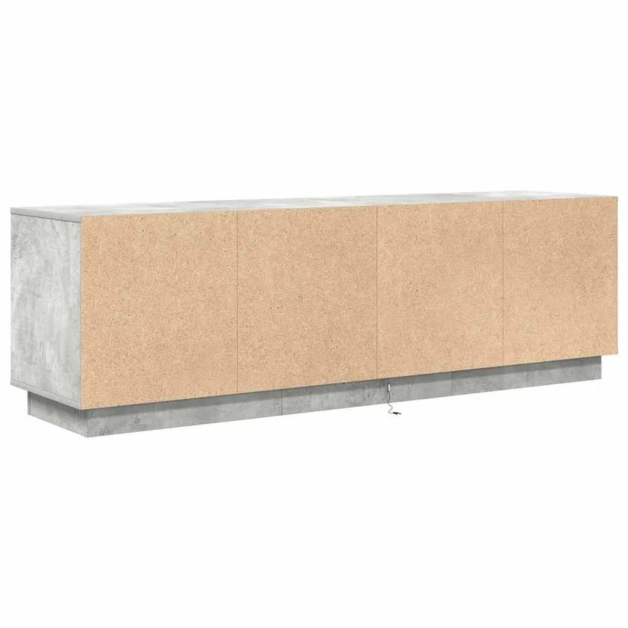 Meuble TV avec lumières LED gris béton 160,5x41x50 cm - 9