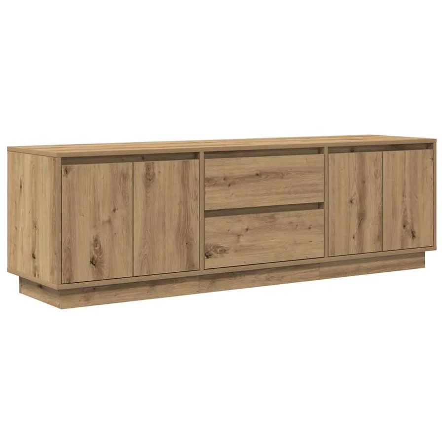Meuble TV avec éclairages LED chêne artisanal 160,5x41x50 cm - 3