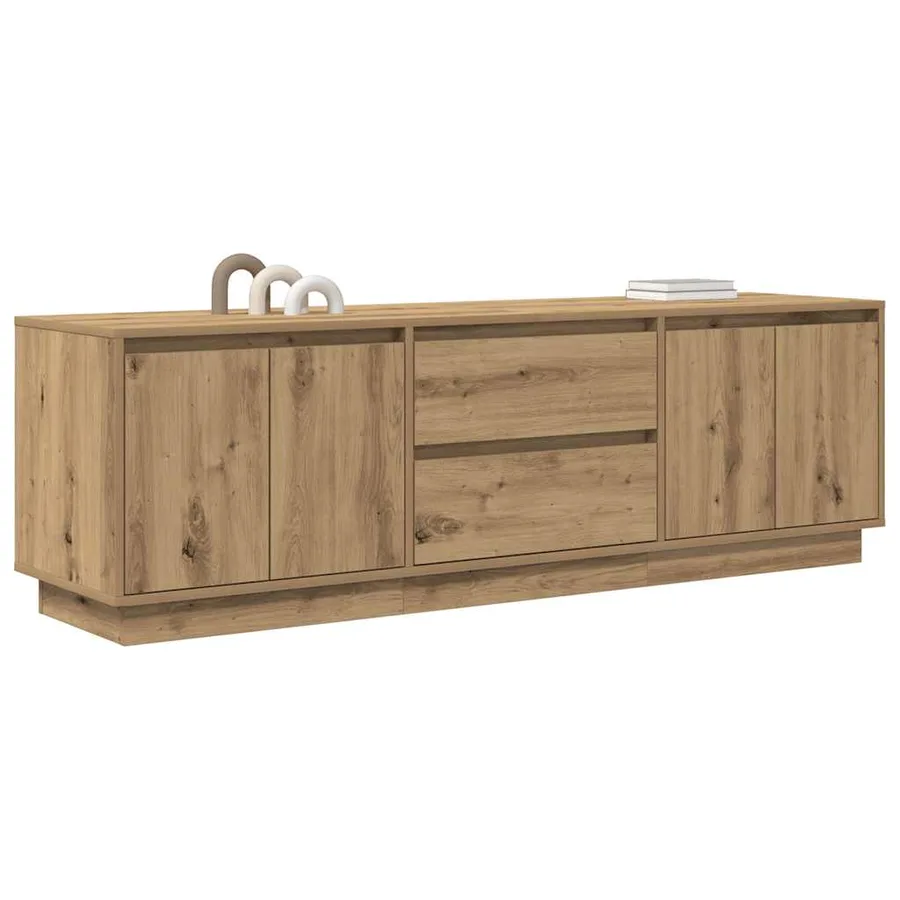 Meuble TV avec éclairages LED chêne artisanal 160,5x41x50 cm - 5