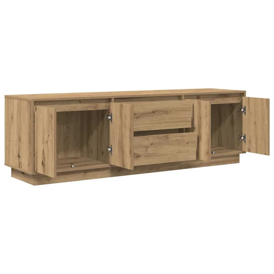 Meuble TV avec éclairages LED chêne artisanal 160,5x41x50 cm - 6