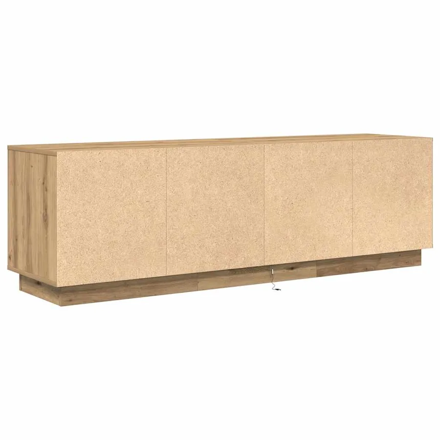 Meuble TV avec éclairages LED chêne artisanal 160,5x41x50 cm - 9