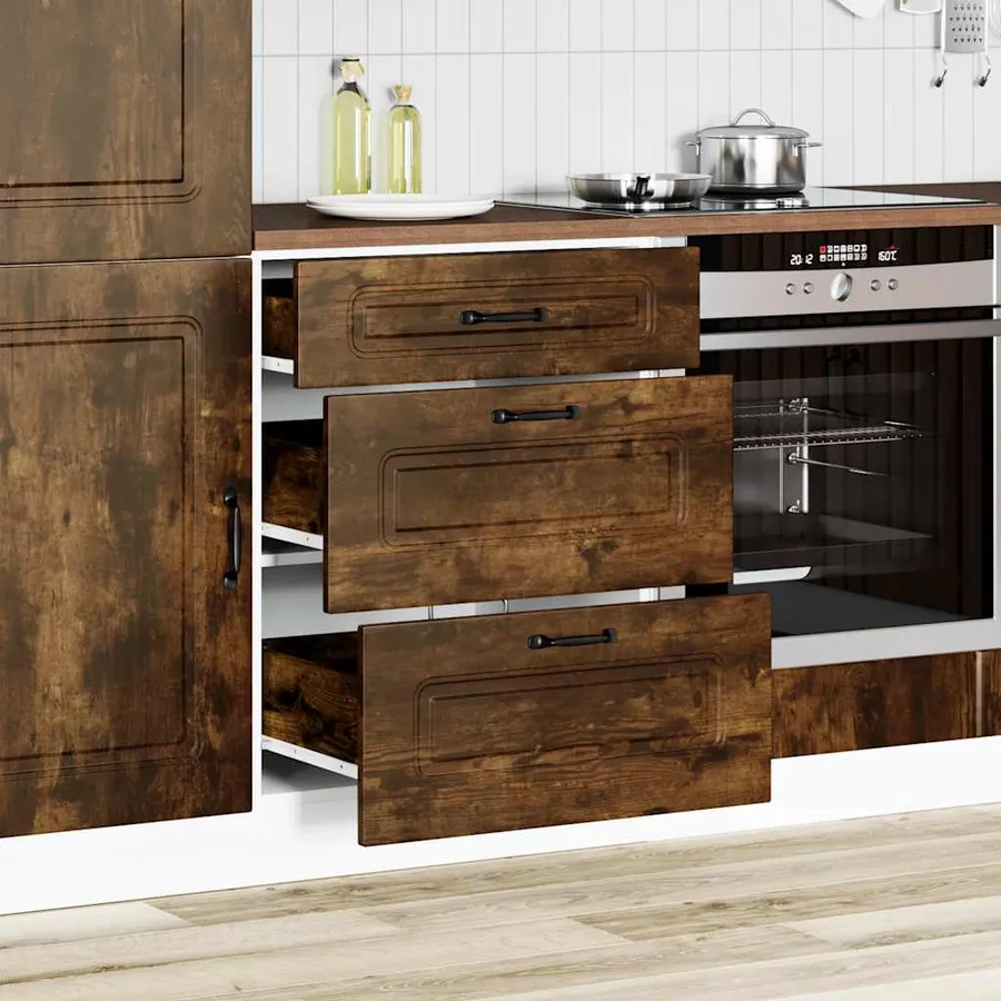Armoire de cuisine Kalmar chêne fumé bois d'ingénierie - 3