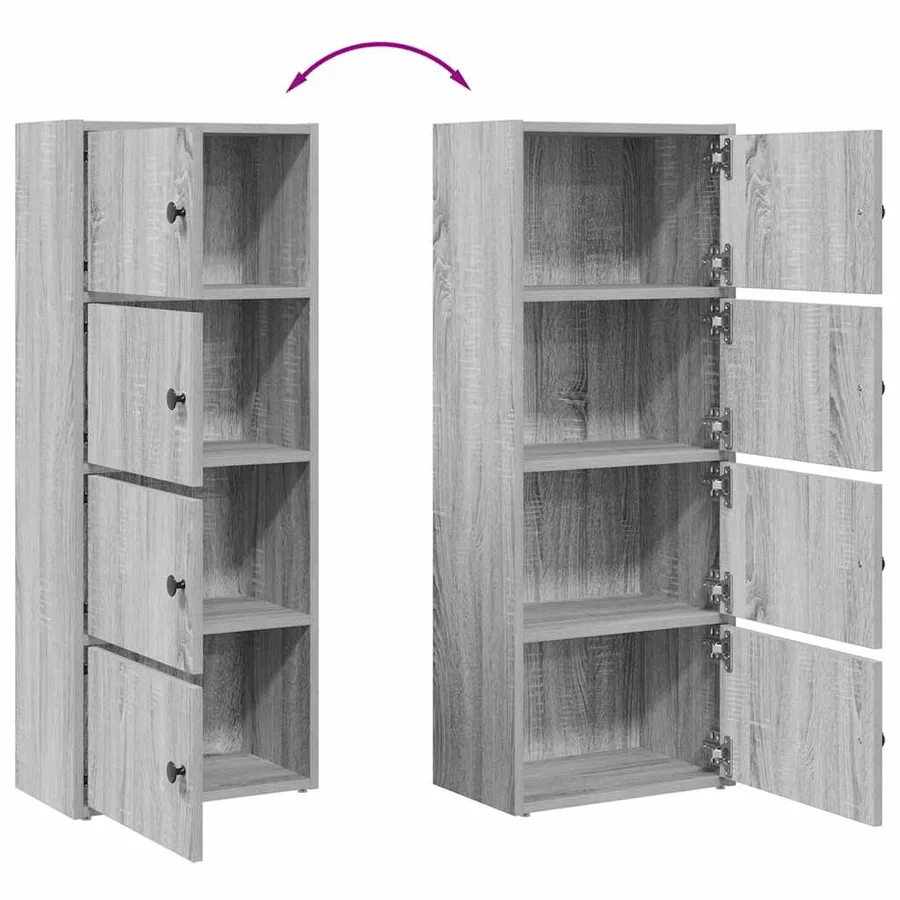 Bibliothèque sonoma gris 40x24x102 cm bois d'ingénierie - 8