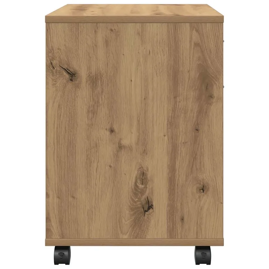 Armoire roulante chêne artisanal 45x38x54 cm bois d'ingénierie - 6