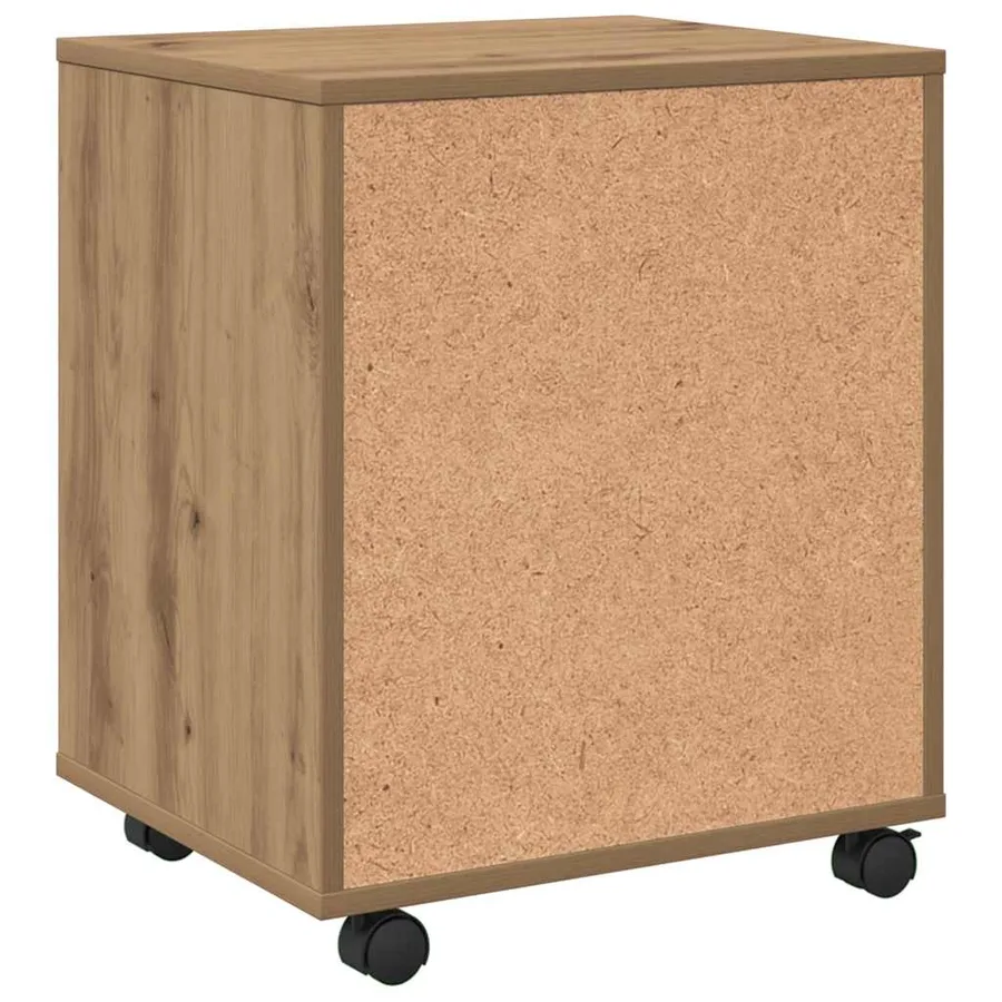 Armoire roulante chêne artisanal 45x38x54 cm bois d'ingénierie - 7