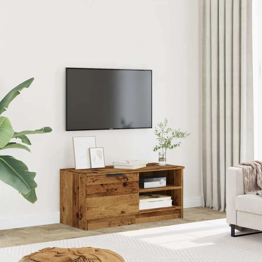 Meuble TV vieux bois 80x35x36,5 cm bois d'ingénierie - 3