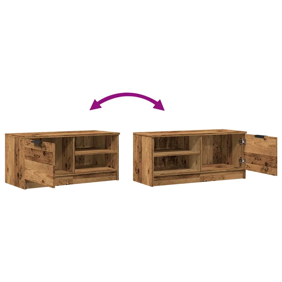 Meuble TV vieux bois 80x35x36,5 cm bois d'ingénierie - 8
