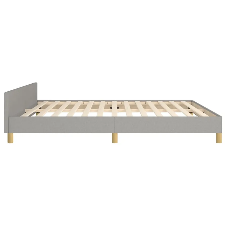 Cadre de lit sans matelas gris clair 160x200 cm tissu - 7