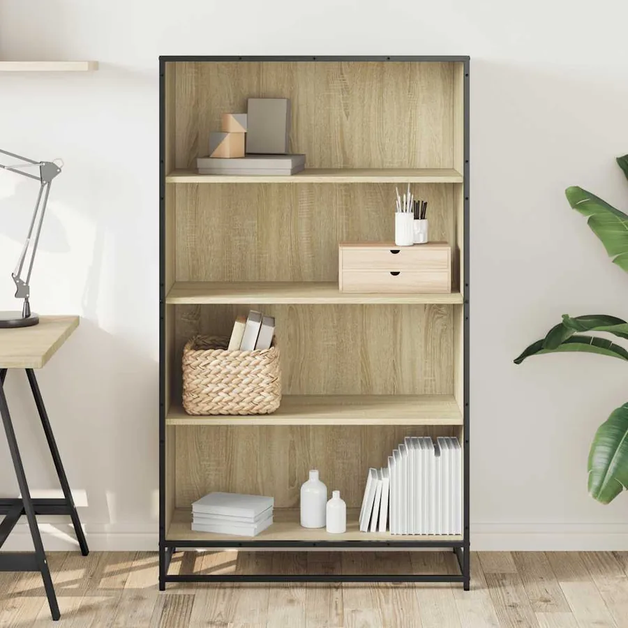 Bibliothèque chêne sonoma 80,5x35x139 cm bois d'ingénierie - 3
