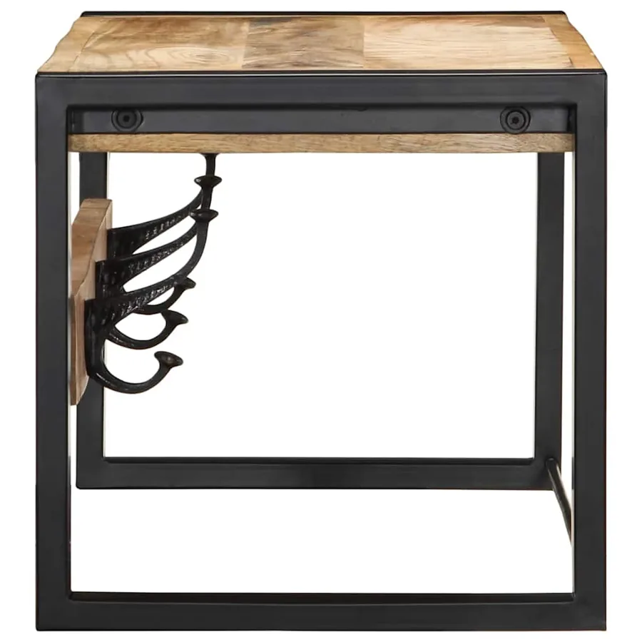 Porte-manteau 80x35x35 cm bois de manguier massif brut - 3