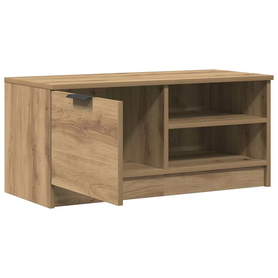 Meuble TV chêne artisanal 80x35x36,5 cm bois d'ingénierie - 4