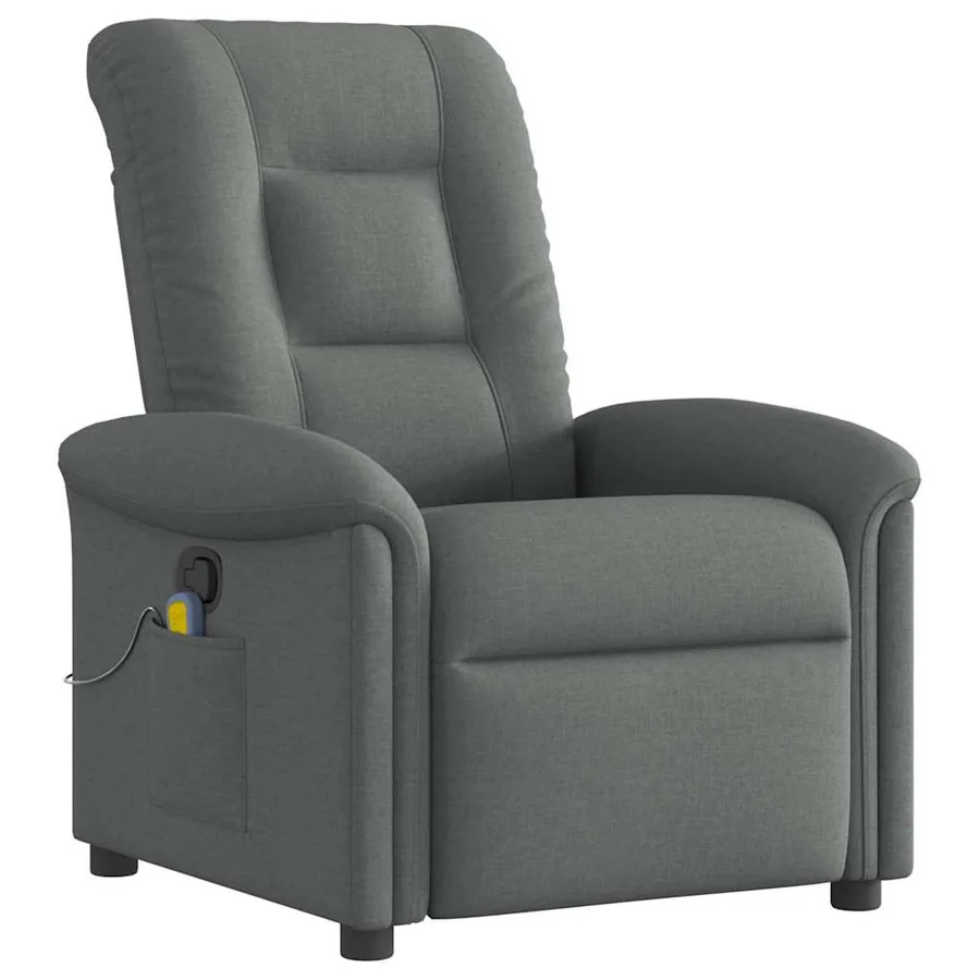Fauteuil inclinable de massage en tissu gris foncé - 2