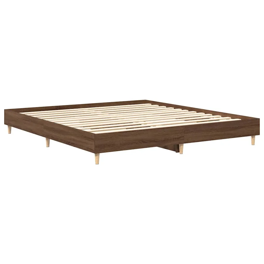 Cadre de lit sans matelas chêne marron 200x200 cm - 7