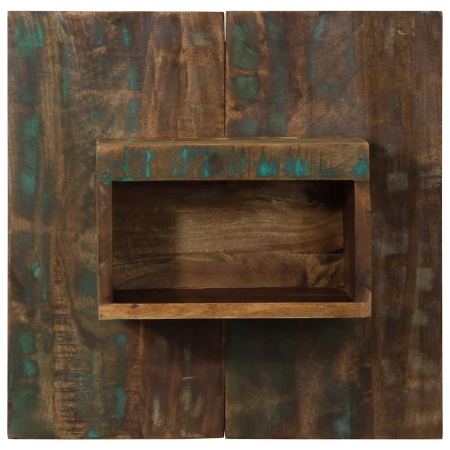 Table de chevet multicolore 50x27x50 cm bois de récupération - 2