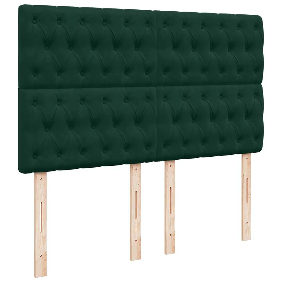 Cadre de lit ottoman avec matelas vert foncé 140x190 cm velours - 13