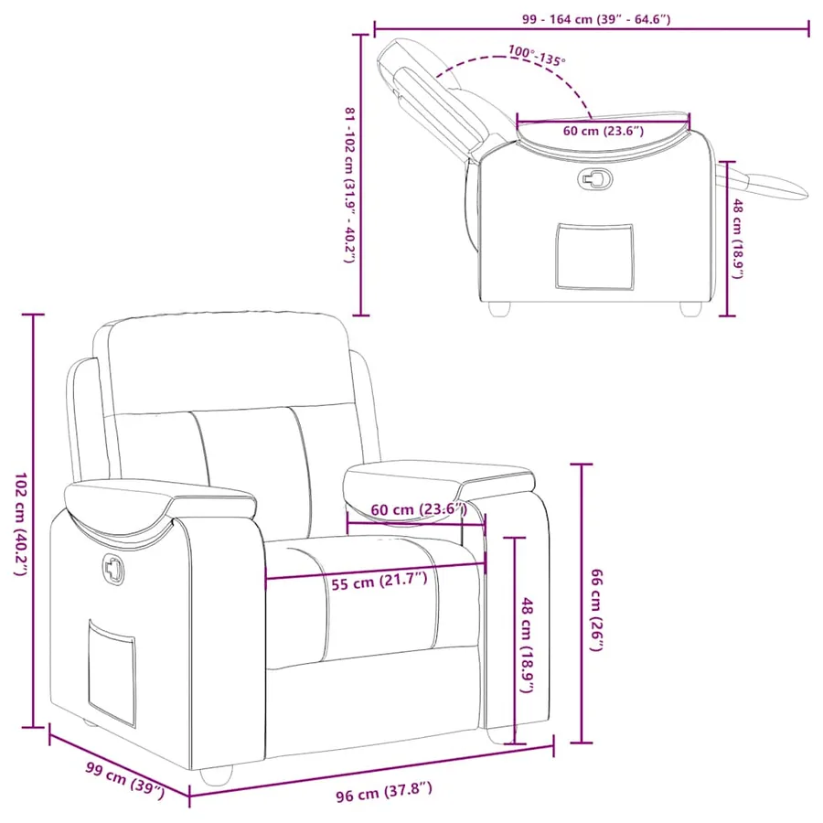 Fauteuil inclinable Vert foncé Tissu - 11