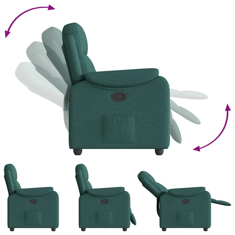 Fauteuil inclinable Vert foncé Tissu - 6