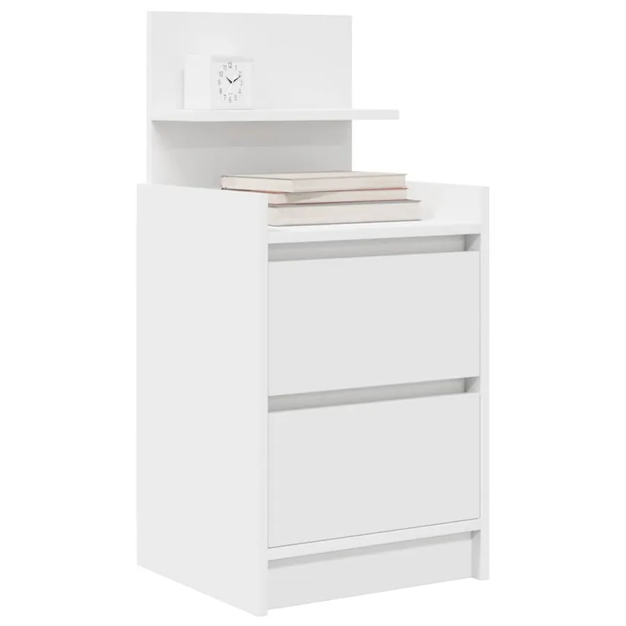 Tables de chevet avec 2 tiroirs 2 pcs blanc 38x34x80 cm - 4
