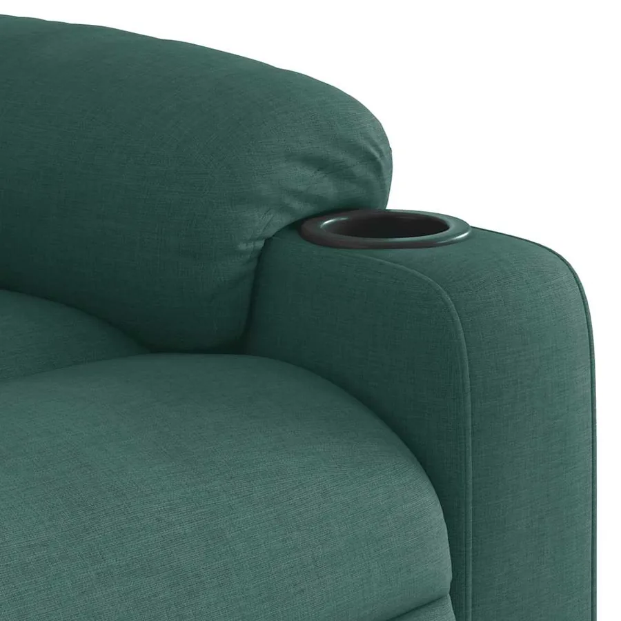 Fauteuil inclinable de massage électrique Vert foncé Tissu - 12