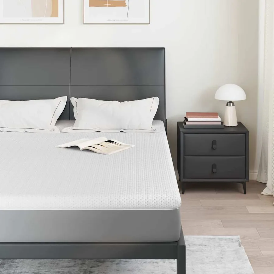 Surmatelas Blanc 140 x 190 cm Tissu Jacquard - 3