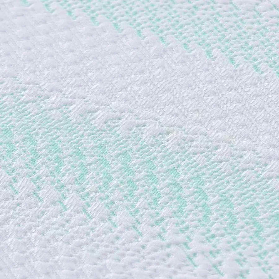 Surmatelas Blanc et vert 100 x 200 cm Tissu Jacquard - 9