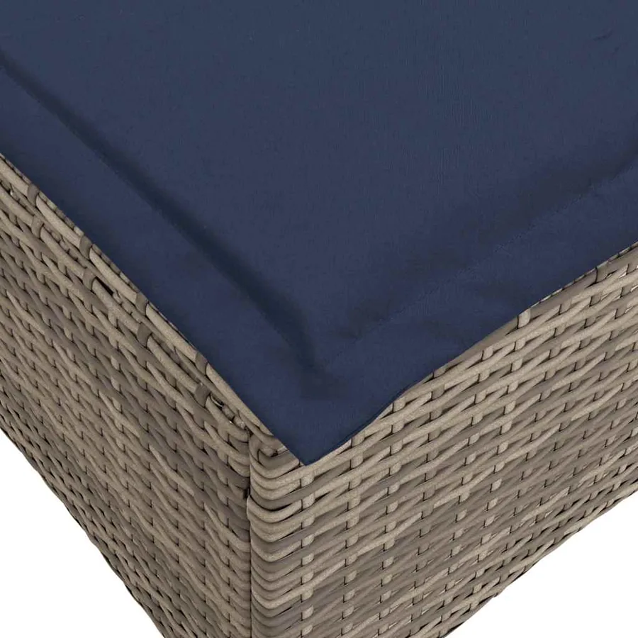 Canapé de jardin inclinable coussins forme de L gris polyrotin - 11