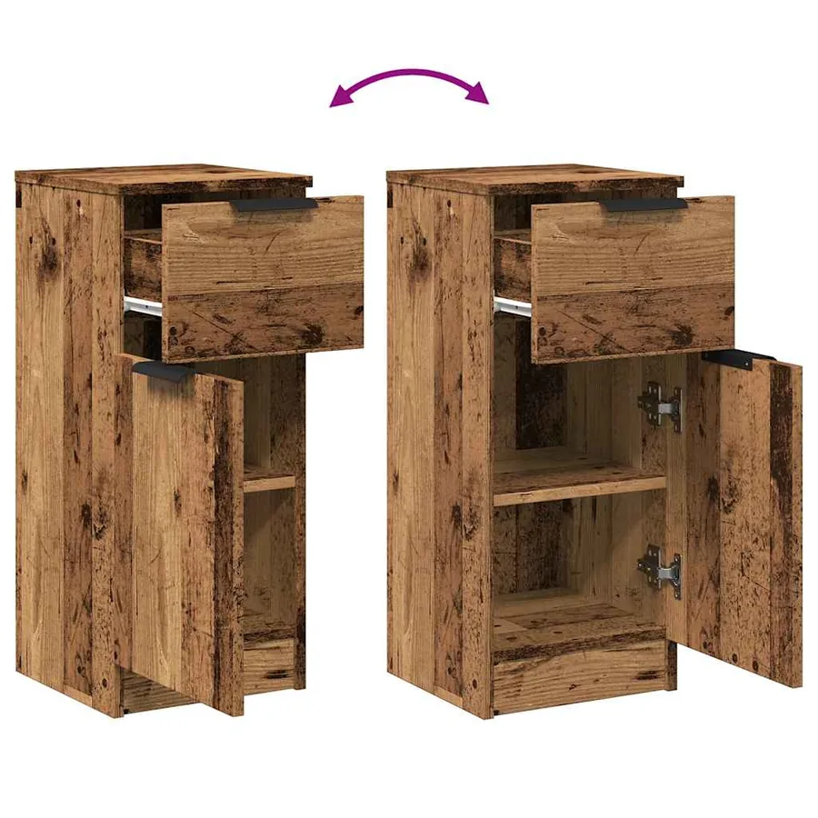 Buffet vieux bois 30x30x70 cm bois d'ingénierie - 9