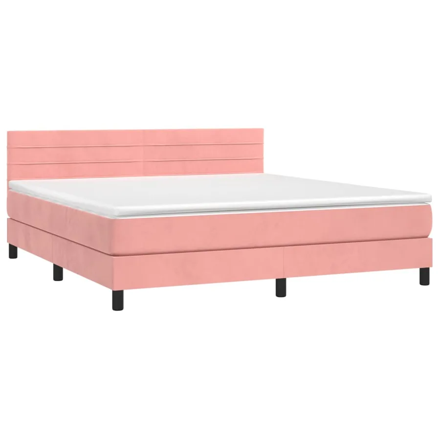Sommier à lattes de lit avec matelas Rose 180x200 cm Velours - 3