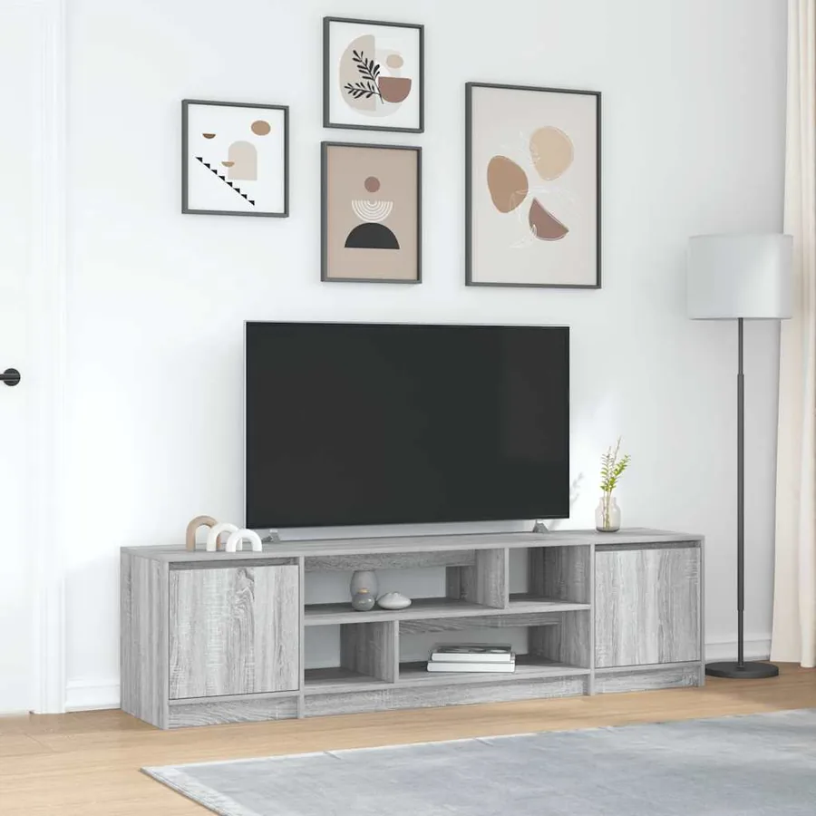 Meuble TV sonoma gris 188,5x41x50 cm bois d'ingénierie