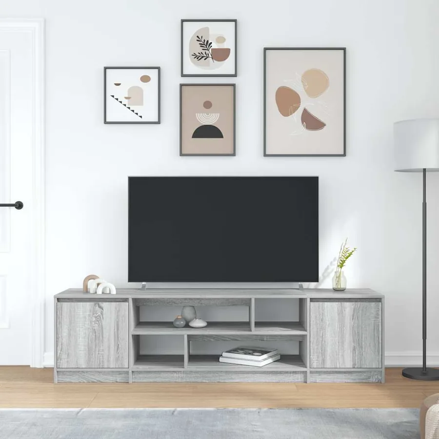 Meuble TV sonoma gris 188,5x41x50 cm bois d'ingénierie - 3