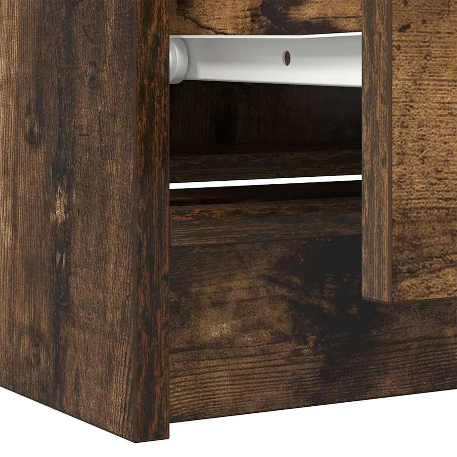Meuble TV chêne fumé 60x35x54 cm bois d'ingénierie - 10