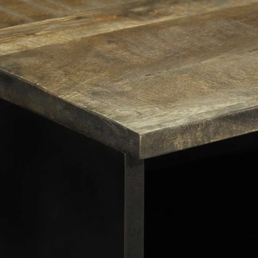 Tables chevet 2 pcs gris clair 40x33x46 cm bois manguier solide - 6