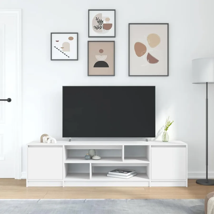 Meuble TV blanc 188,5x41x50 cm bois d'ingénierie - 3