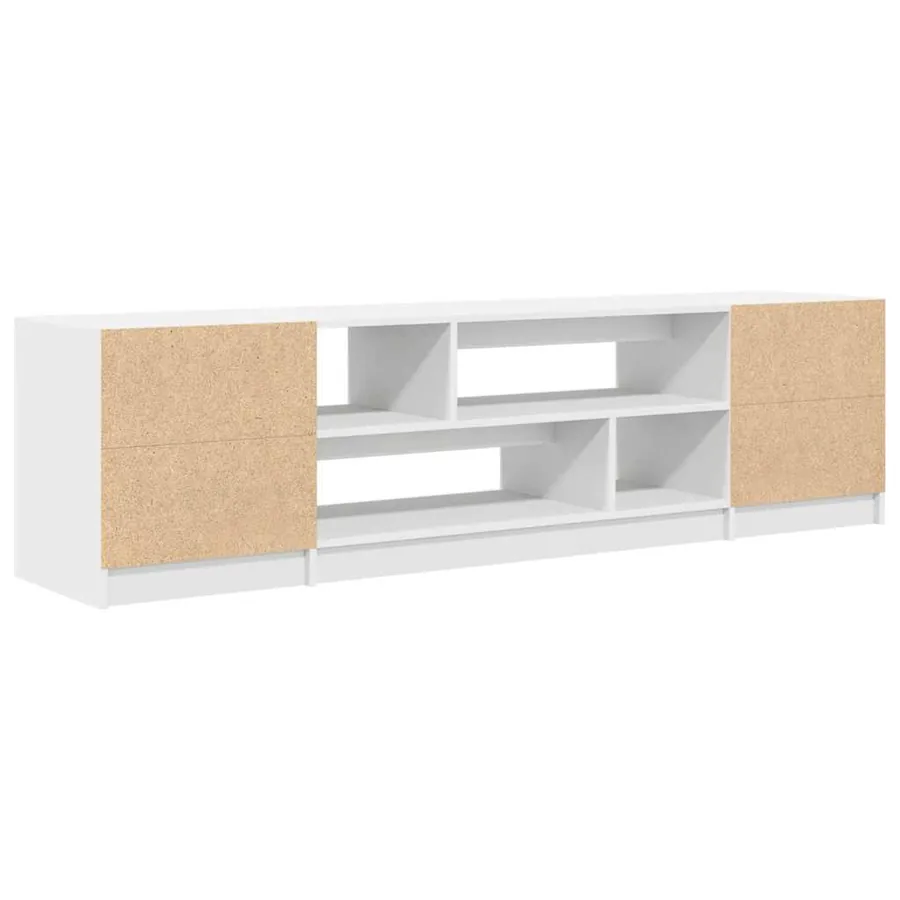 Meuble TV blanc 188,5x41x50 cm bois d'ingénierie - 8