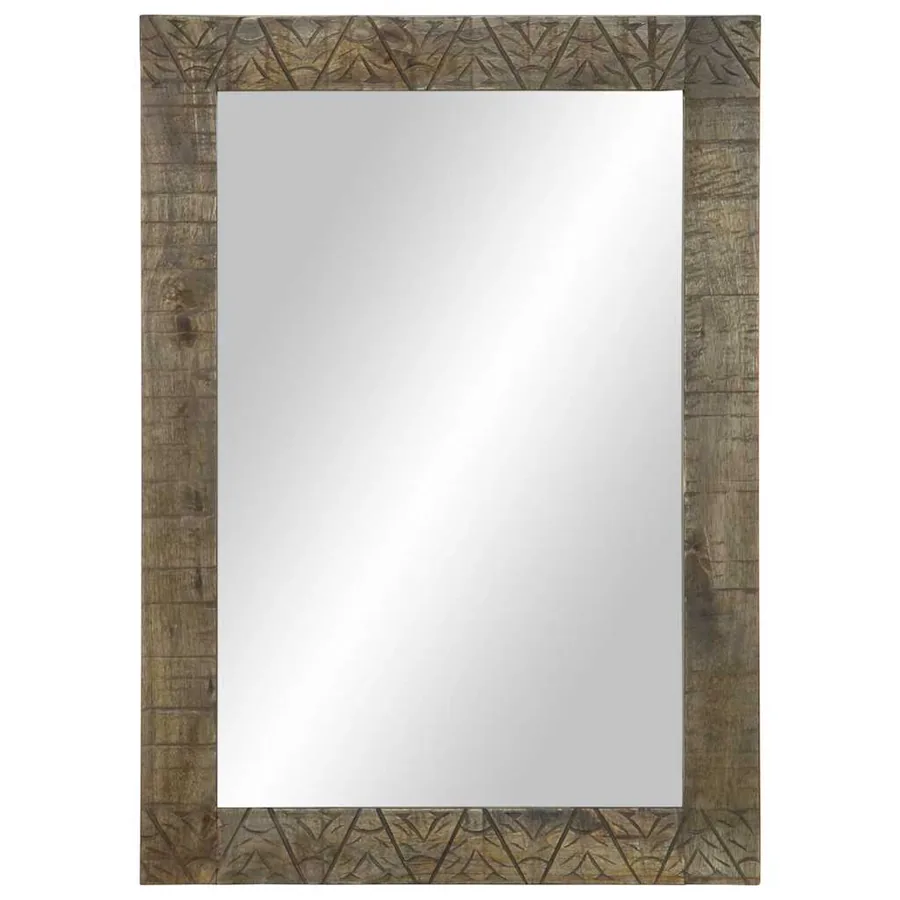 Miroir de salle de bain 50x2,5x70 cm bois de manguier massif - 2