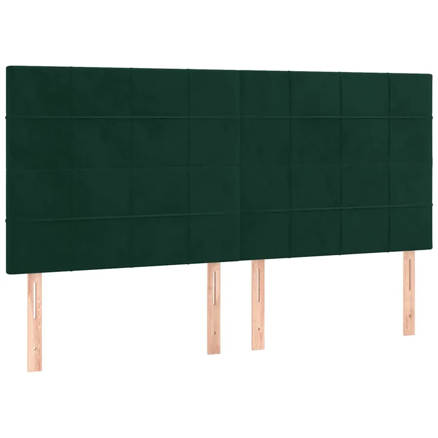 Cadre de lit sans matelas vert foncé 160x200 cm velours - 7