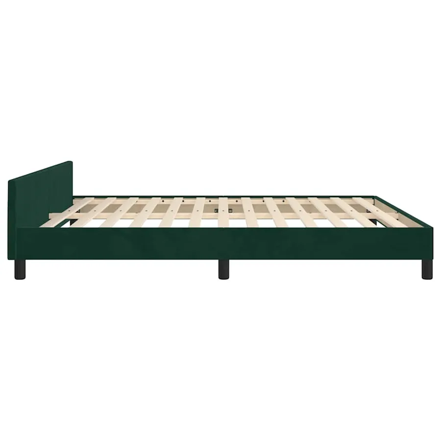 Cadre de lit sans matelas vert foncé 160x200 cm velours - 8